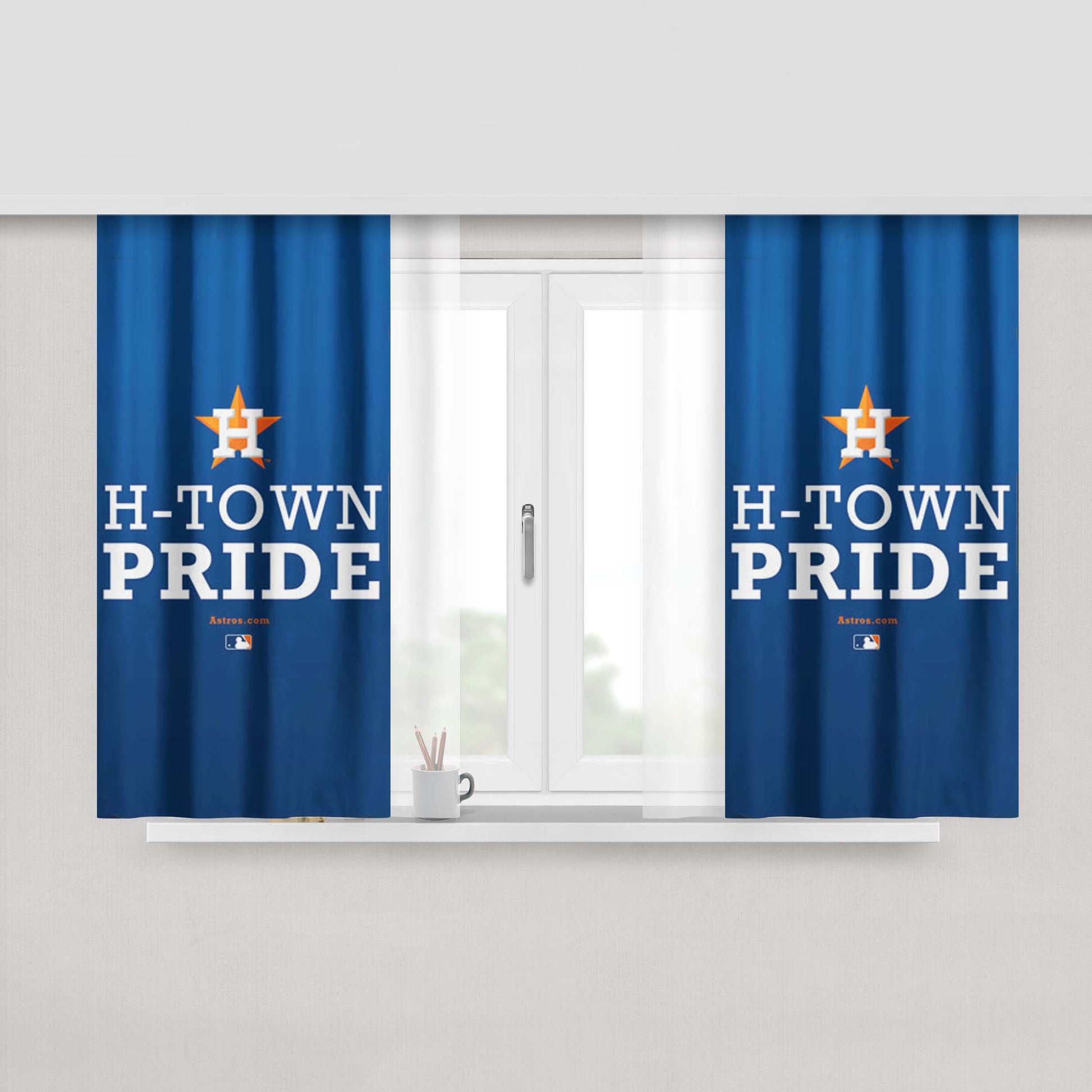 Houston Astros H Town Pride Peach Skin Window Curtains