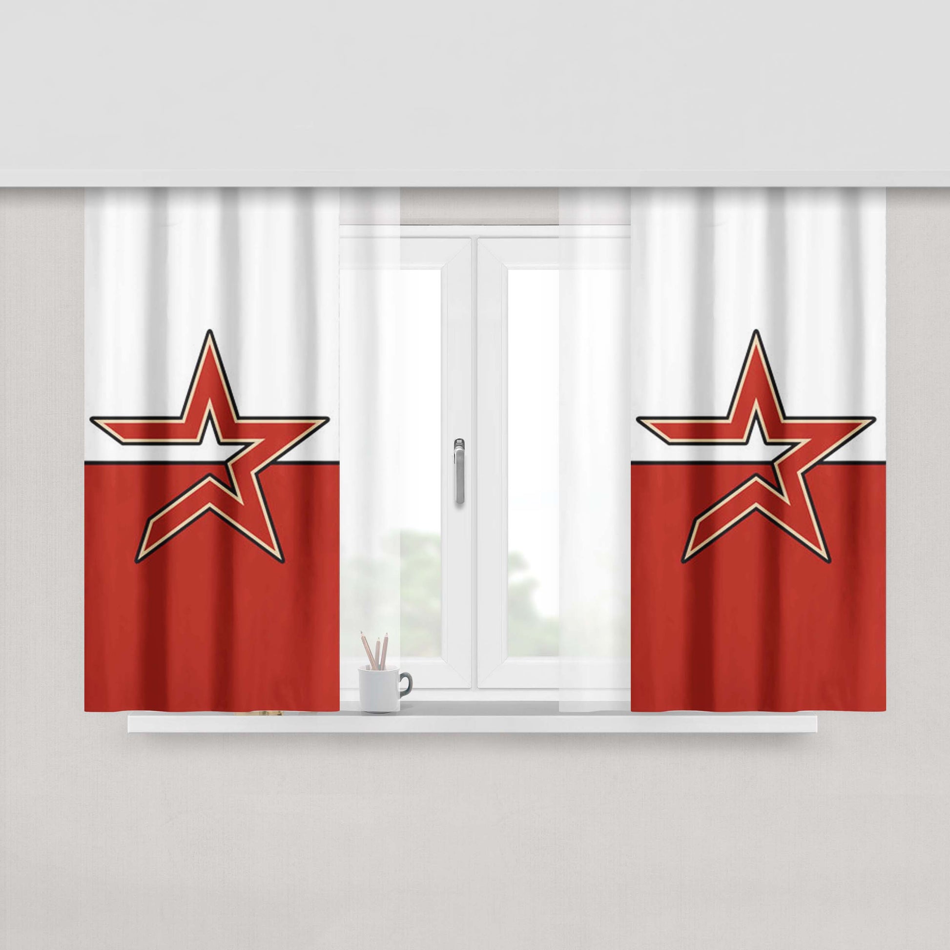 Houston Astros New Peach Skin Window Curtains
