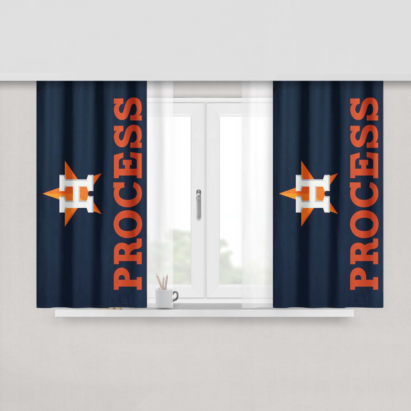 Houston Astros Process Peach Skin Window Curtains