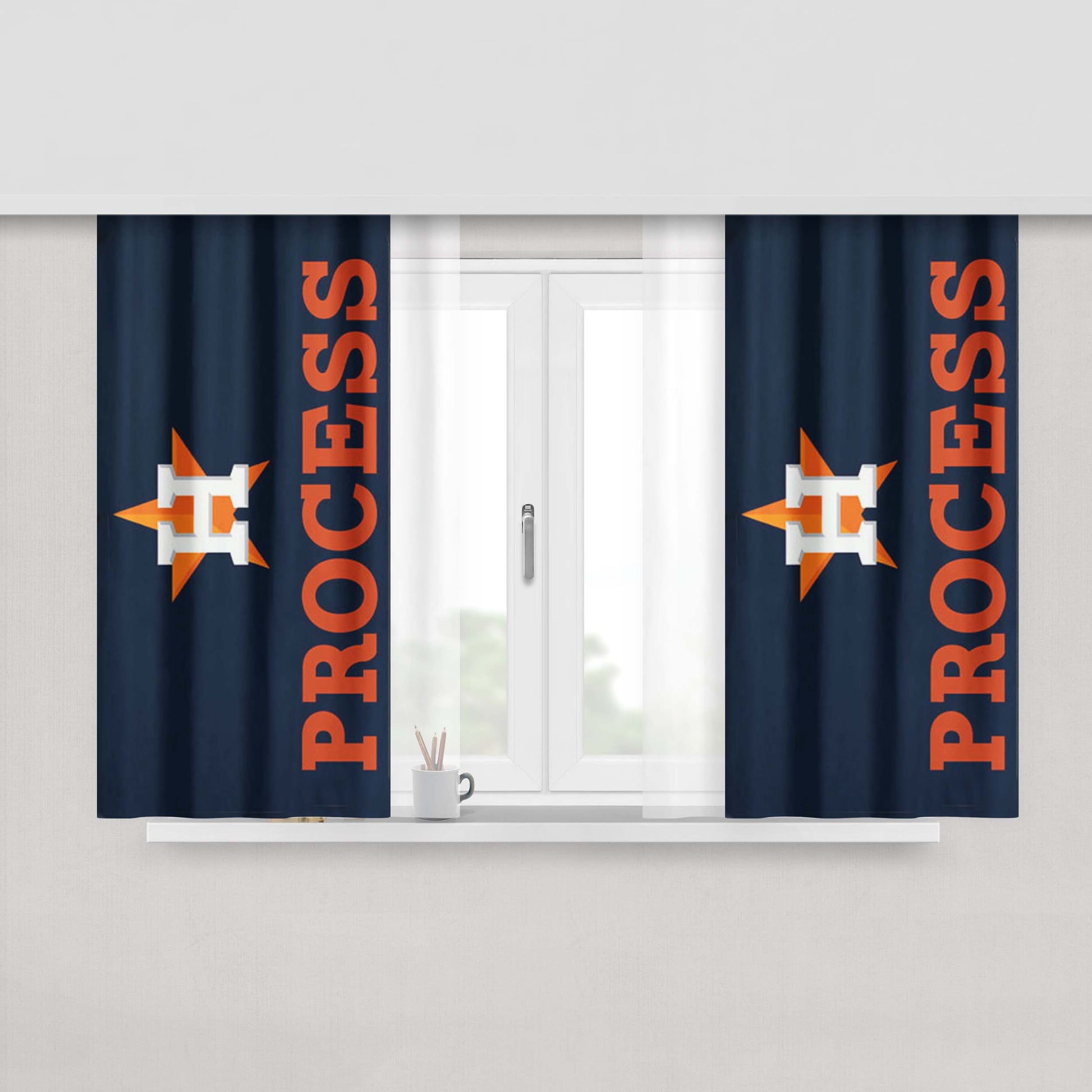 Houston Astros Process Peach Skin Window Curtains