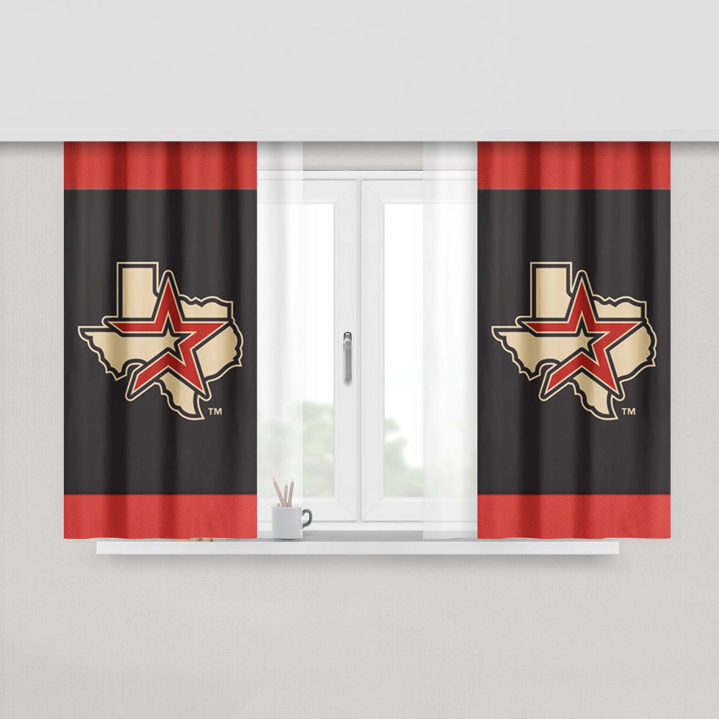 Houston Astros Texas Peach Skin Window Curtains