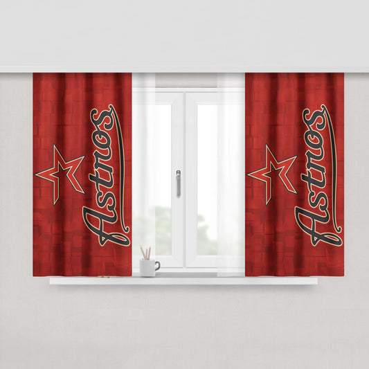 Houston Astros Texture Peach Skin Window Curtains