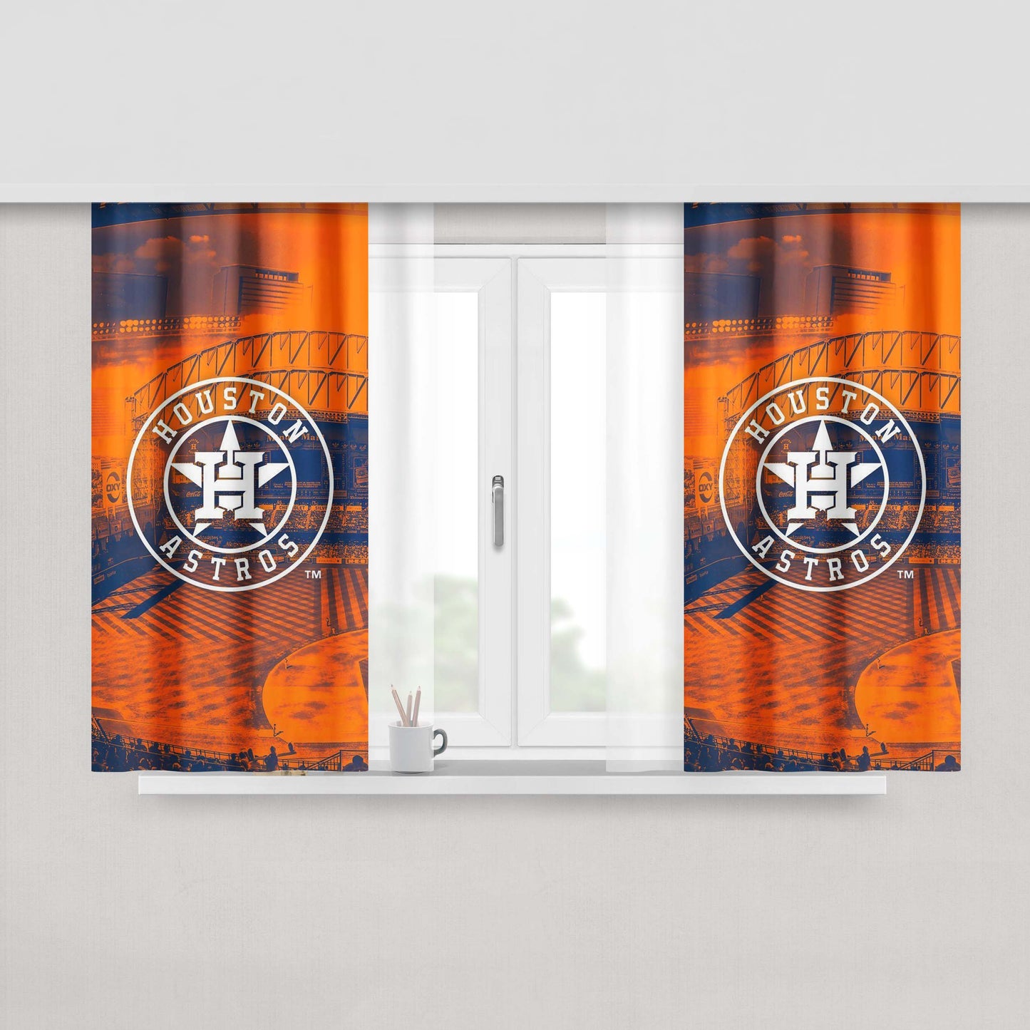 Houston Astros Peach Skin Window Curtains