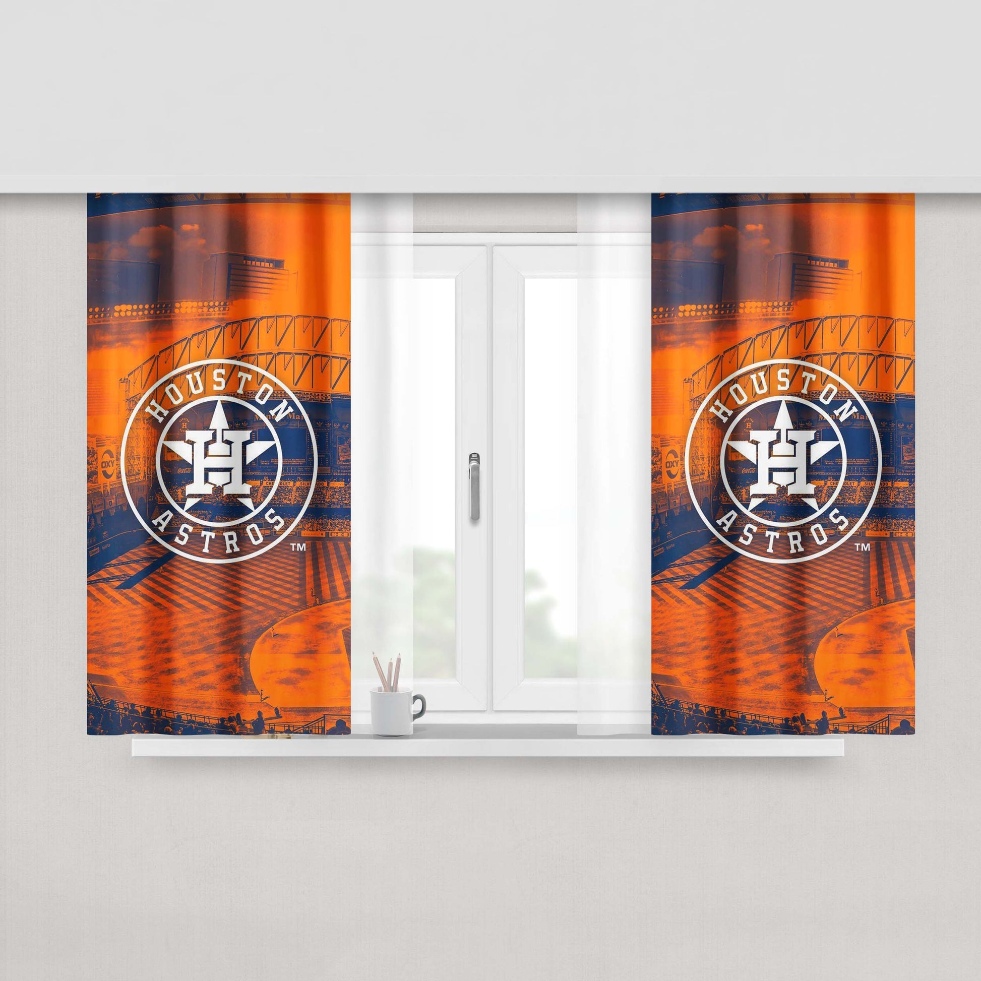 Houston Astros Peach Skin Window Curtains
