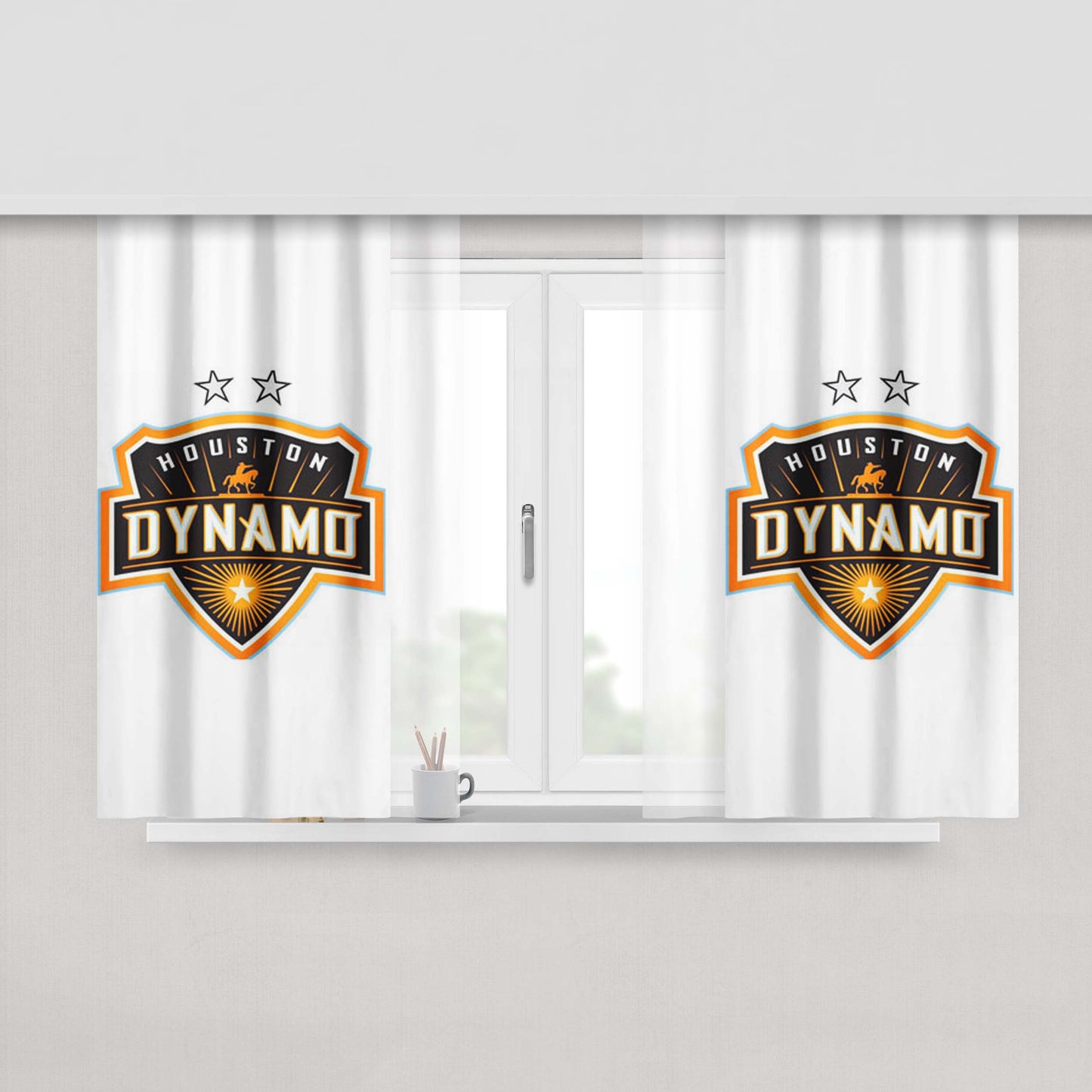 Houston Dynamo Stars Peach Skin Window Curtains