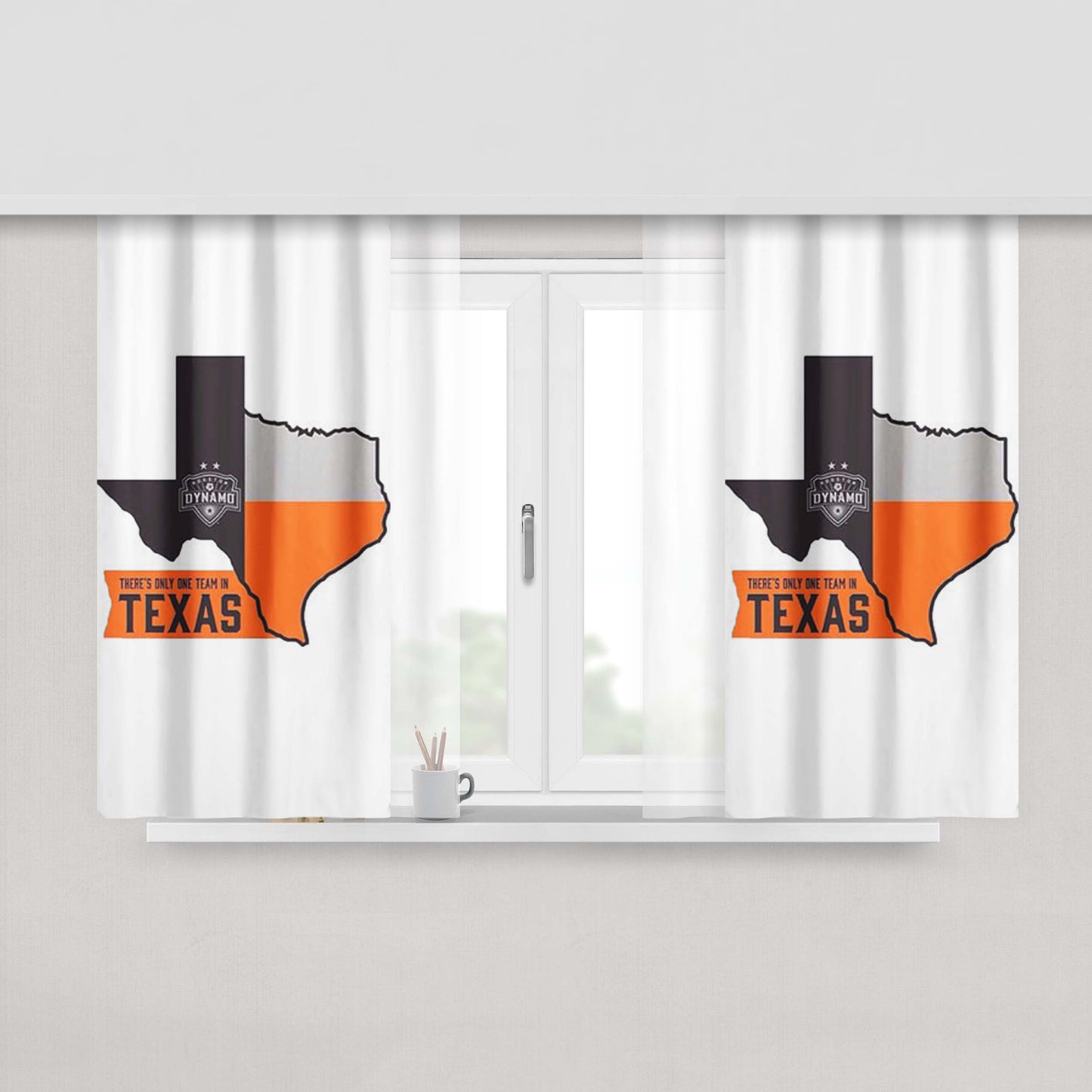 Houston Dynamo Texas Peach Skin Window Curtains