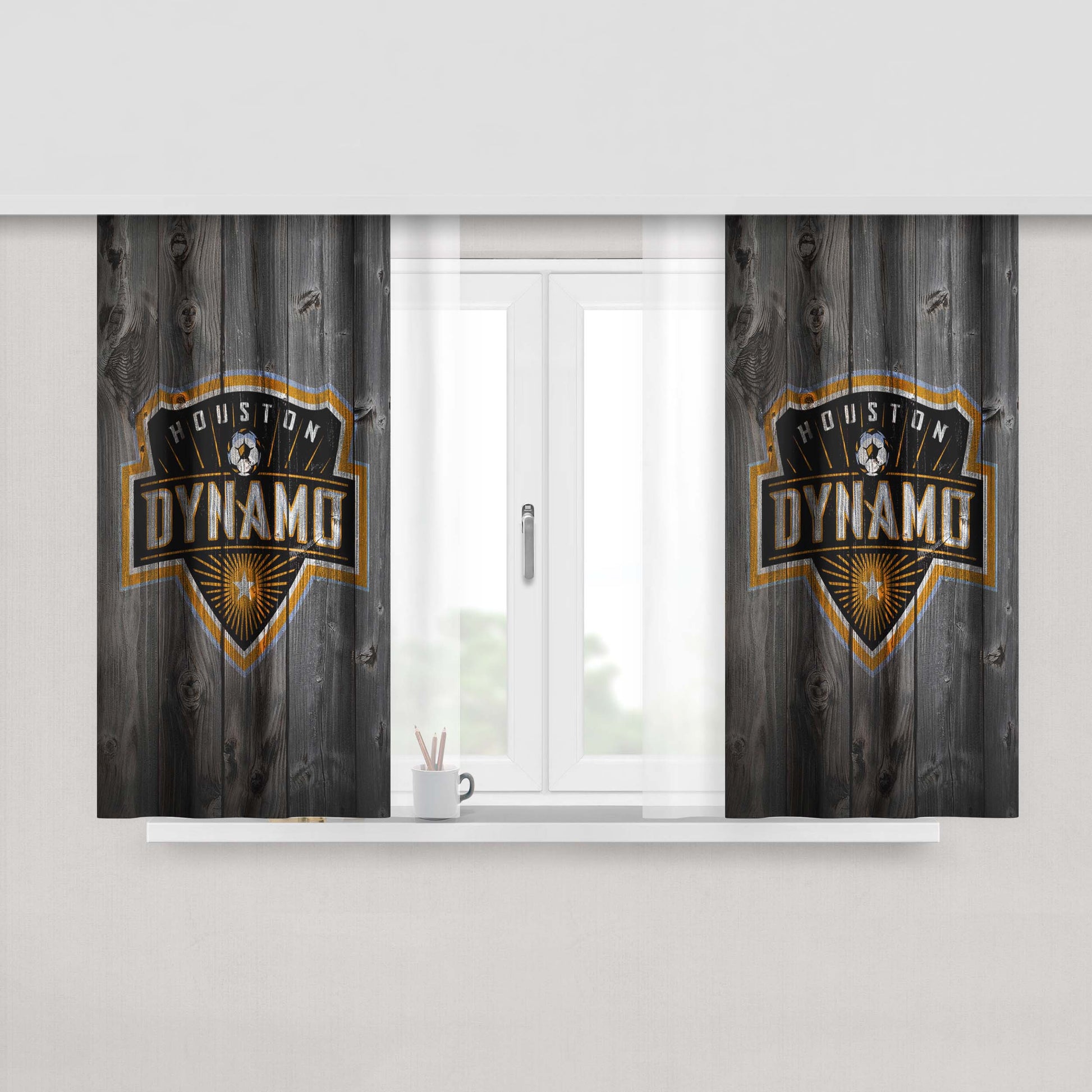 Houston Dynamo Peach Skin Window Curtains