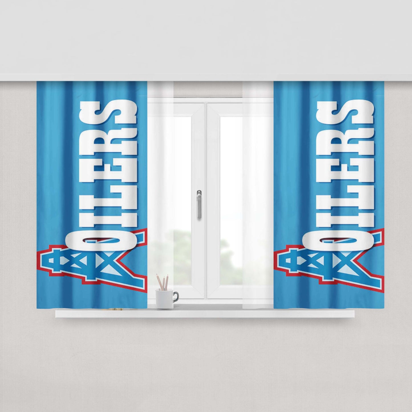 Houston Oilers Peach Skin Window Curtains