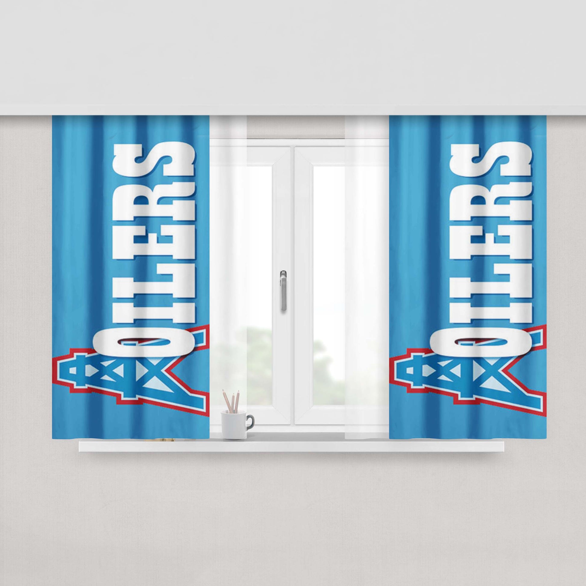 Houston Oilers Peach Skin Window Curtains