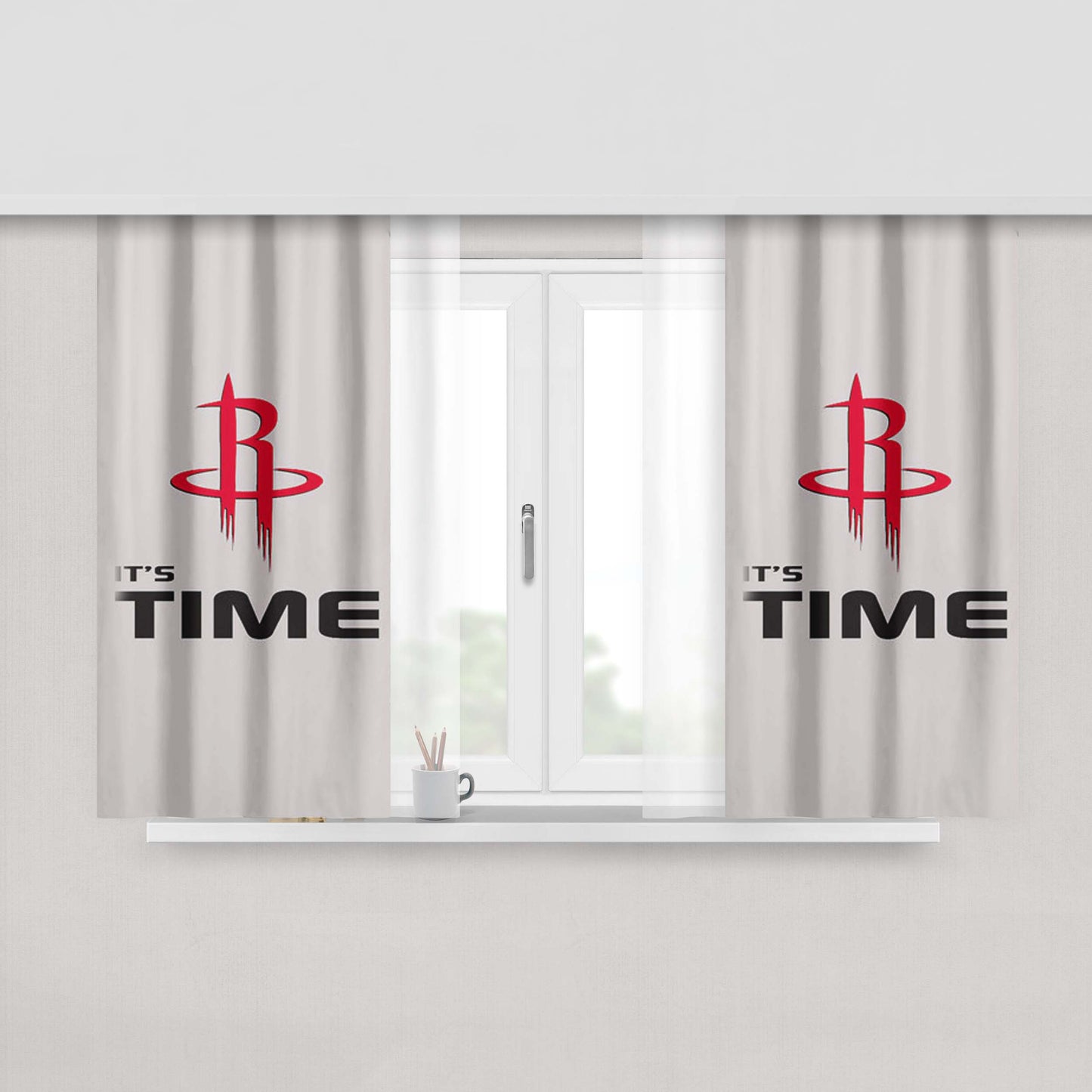 Houston Rockets Its Time Peach Skin Window Curtains