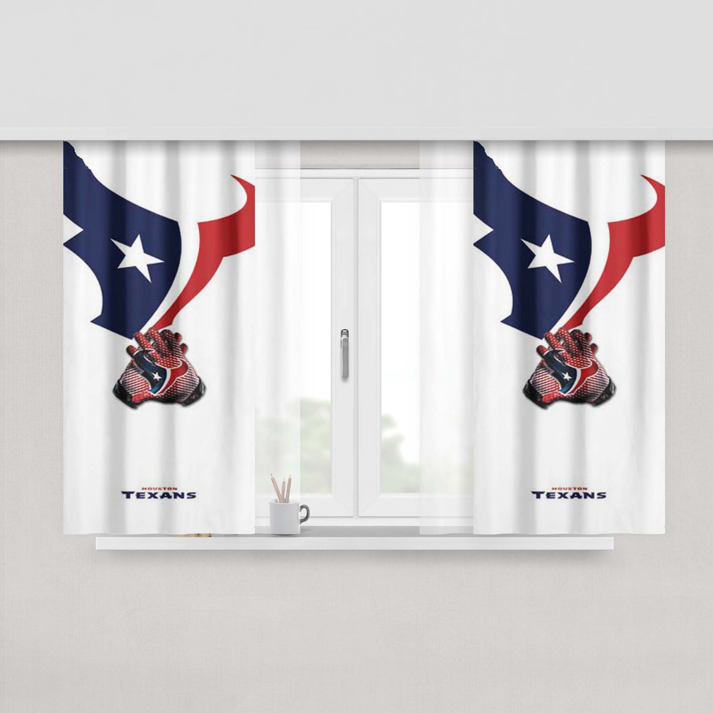 Houston Texans Gloves Peach Skin Window Curtains