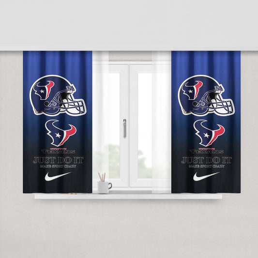 Houston Texans Make Sport Crazy Peach Skin Window Curtains