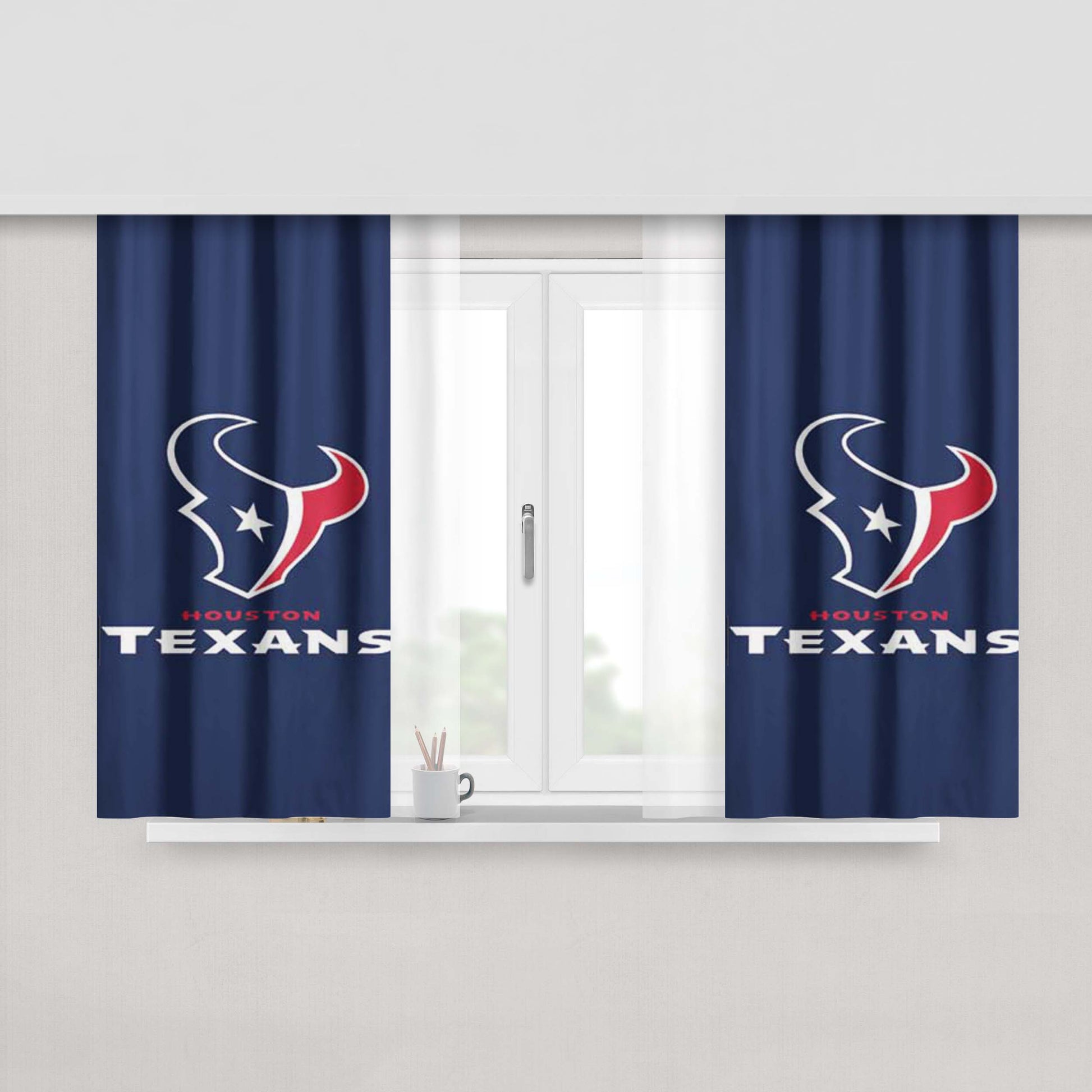 Houston Texans Plain Peach Skin Window Curtains