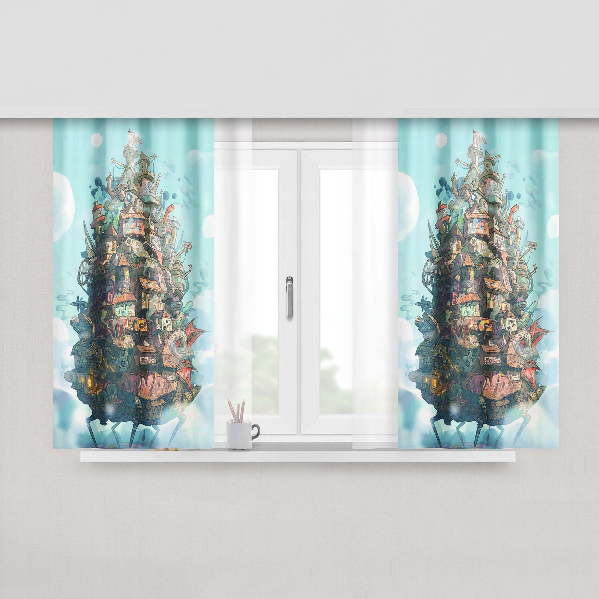 Howls Moving Castle Case Peach Skin Window Curtains