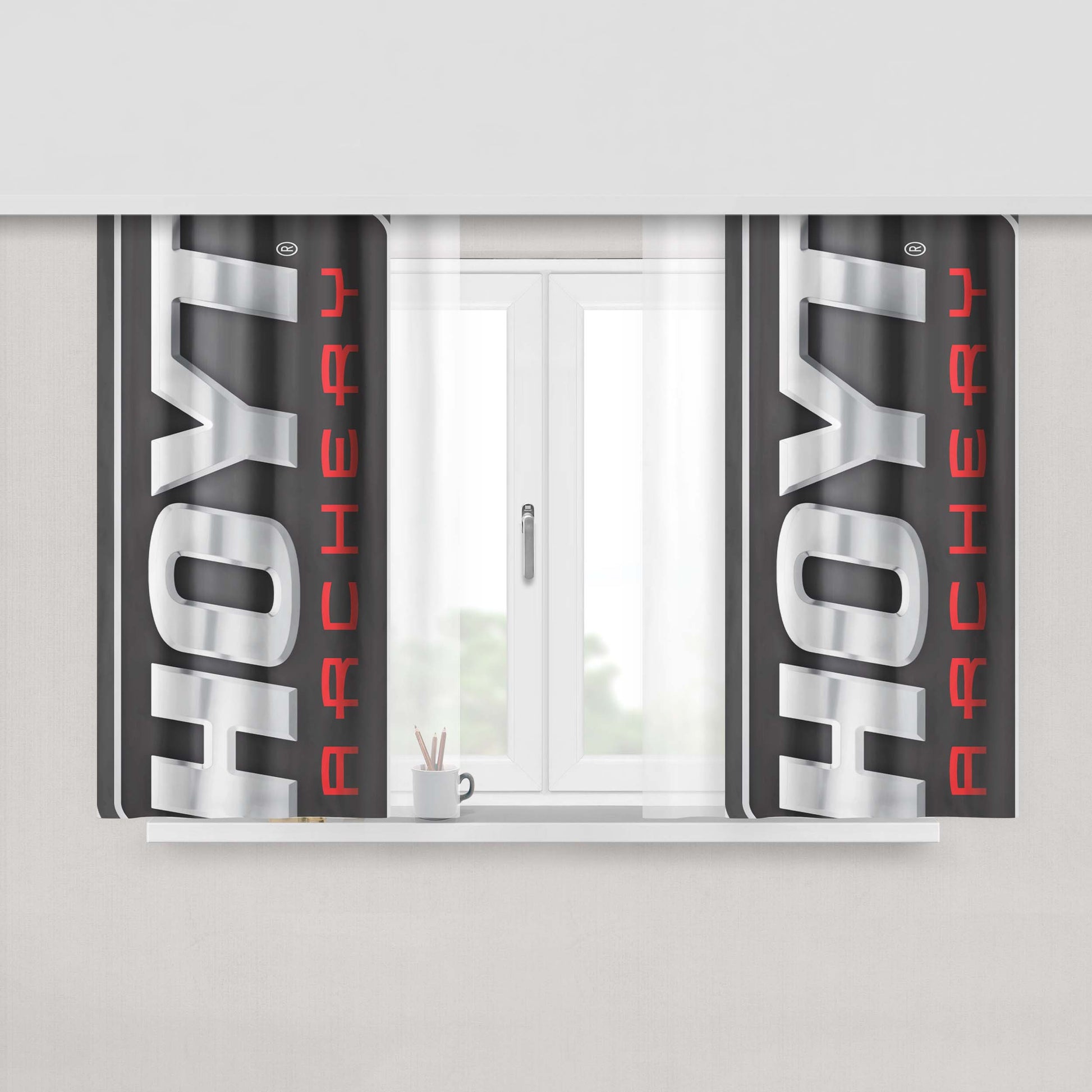 Hoyt Archery Get Serious Peach Skin Window Curtains