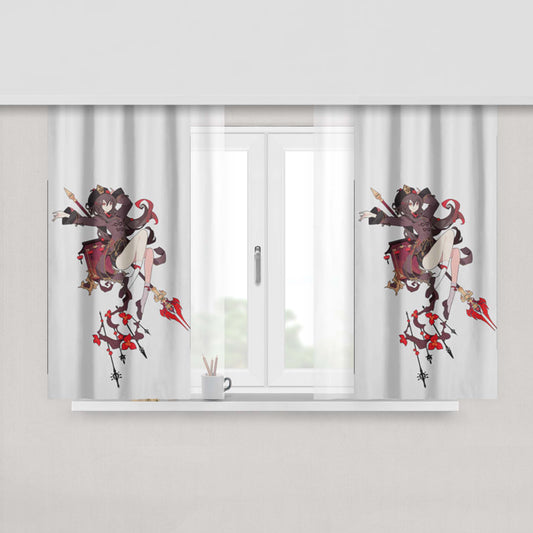 Hu Tao Genshin Impact Peach Skin Window Curtains