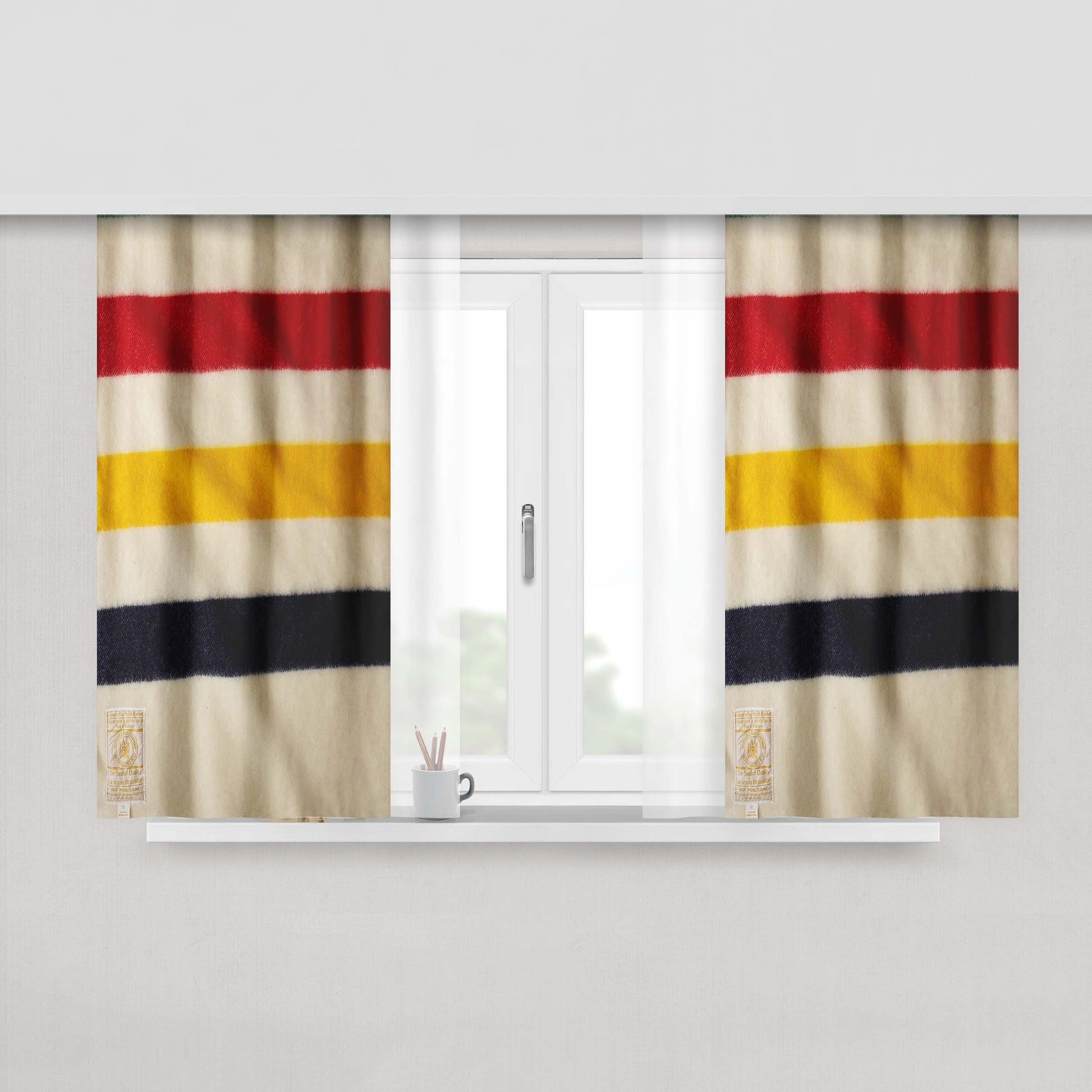 Hudson Bay Company Blanket Peach Skin Window Curtains