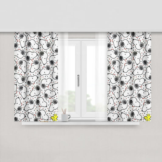 Charlie Brown Snoopy Cartoon Peach Skin Window Curtains