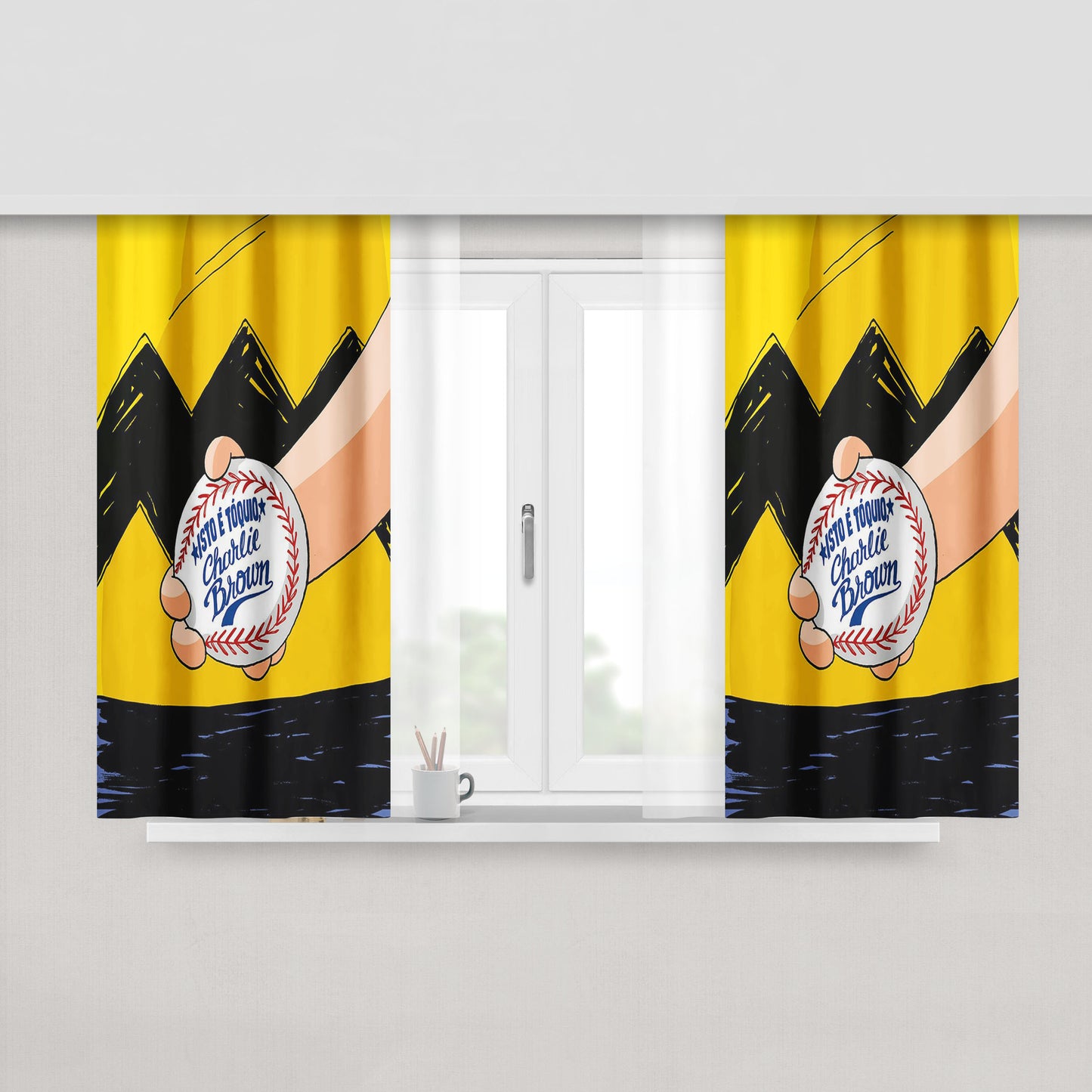 Charlie Brown Snoopy Isto E Toquio Peach Skin Window Curtains