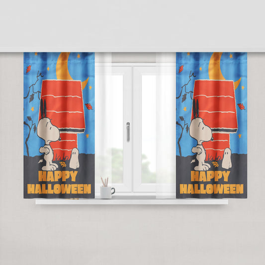 Peanuts Snoopy Ghost Happy Halloween Peach Skin Window Curtains