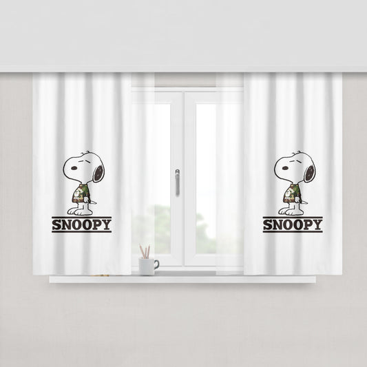Snoopy Badboy Hypebeast Streetwear Style Peach Skin Window Curtains