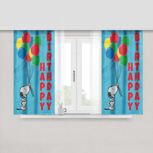 Snoopy Bbq Peach Skin Window Curtains