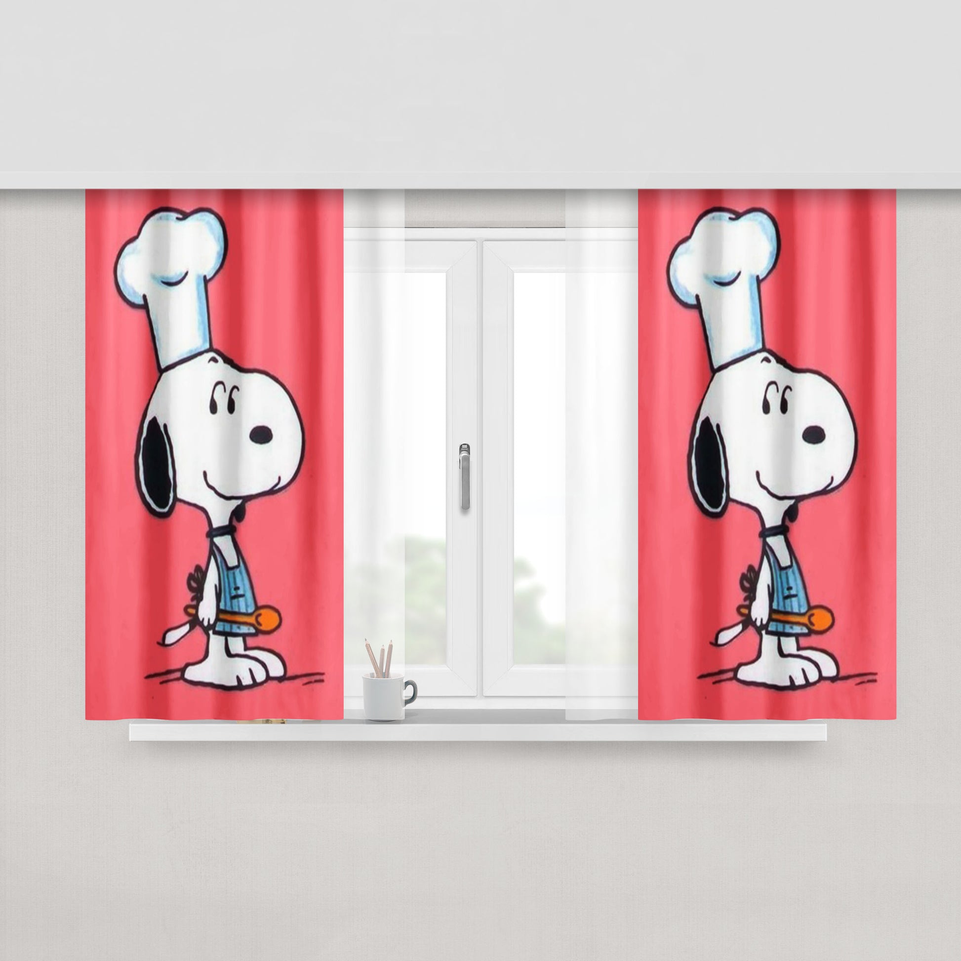 Snoopy Commes Des Garcons Peach Skin Window Curtains