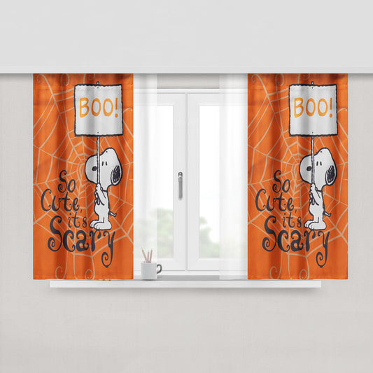 Snoopy Cooking Peach Skin Window Curtains