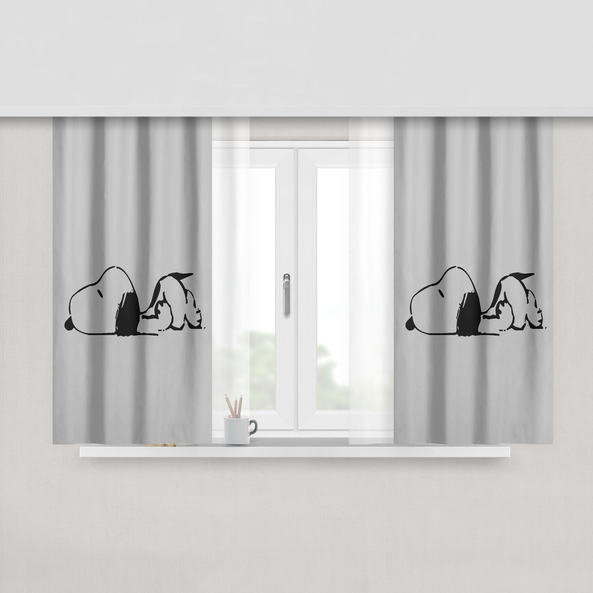 Snoopy Dog Perfect Friend Peach Skin Window Curtains