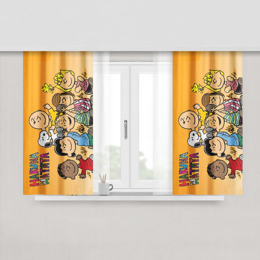 Snoopy Green Rainbow St Patricks Day Peach Skin Window Curtains