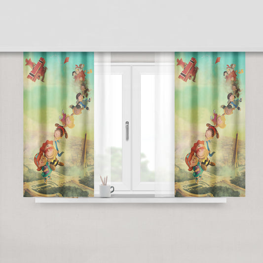 Snoopy I Love Reading Peach Skin Window Curtains