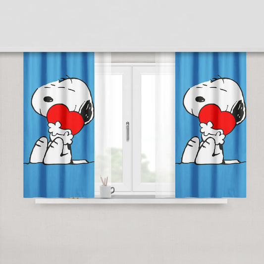 Snoopy Kite At France Peach Skin Window Curtains