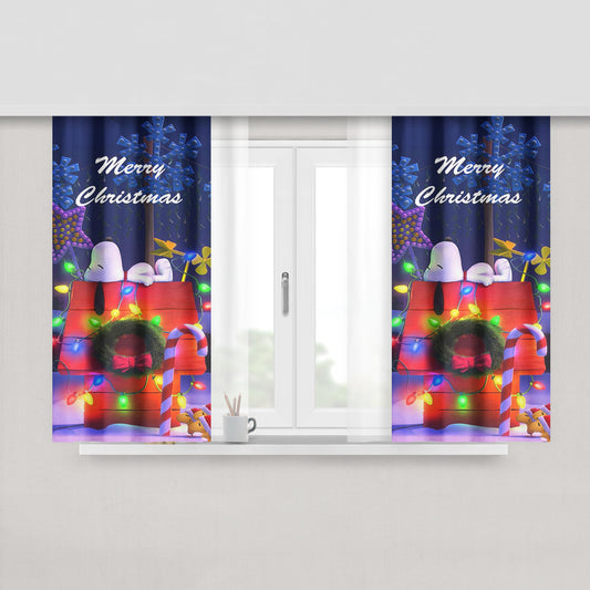 Snoopy Many Faces Comics Peach Skin Window Curtains