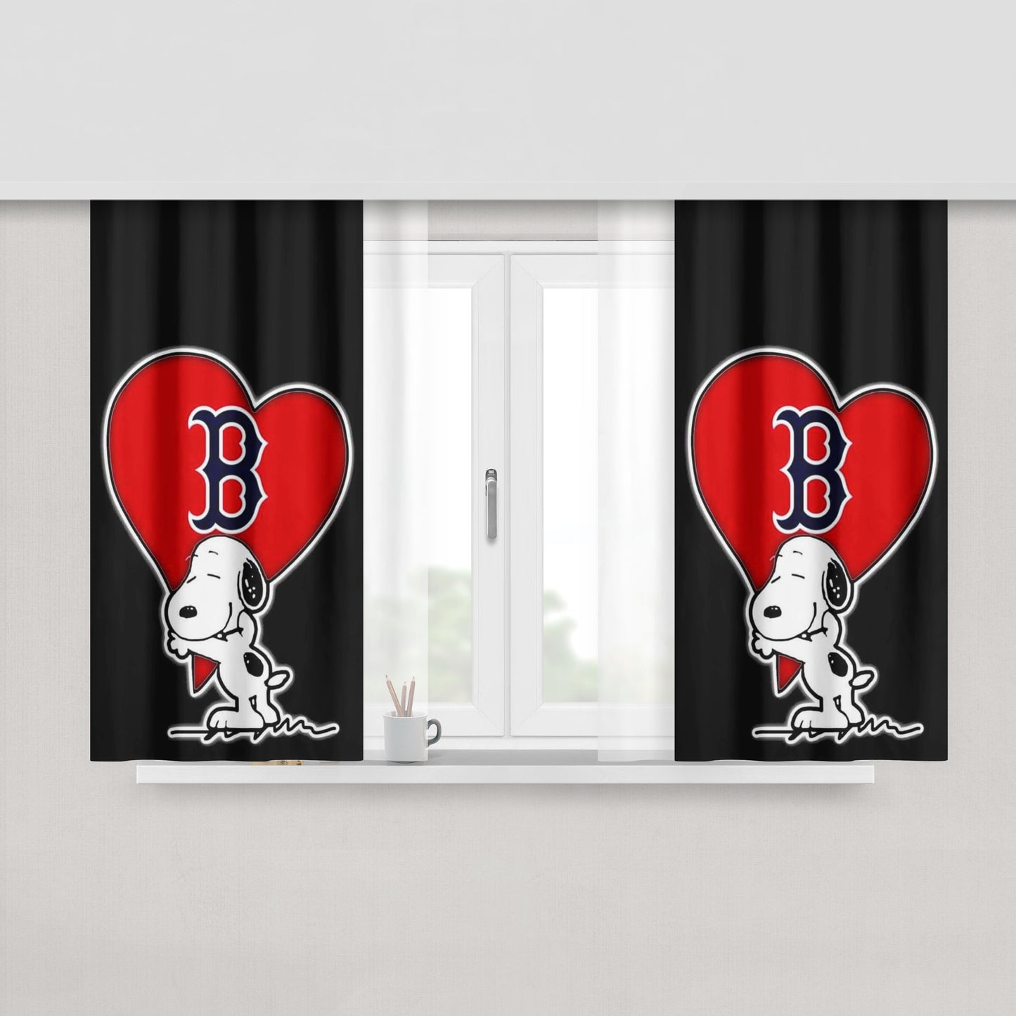Snoopy Sleep Peach Skin Window Curtains