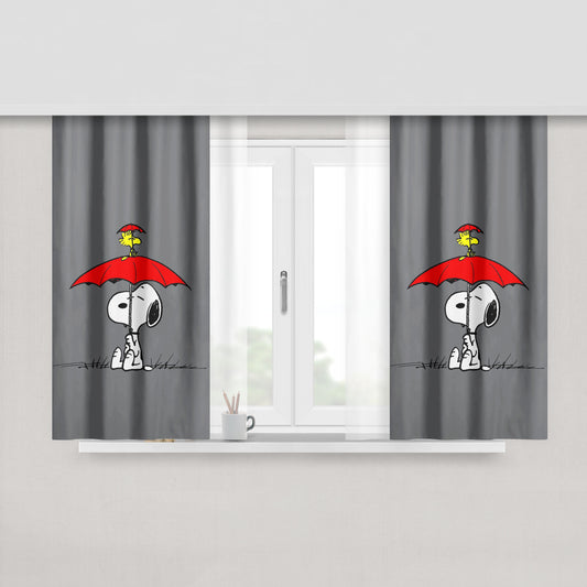 Snoopy Woodstock Spring Peach Skin Window Curtains