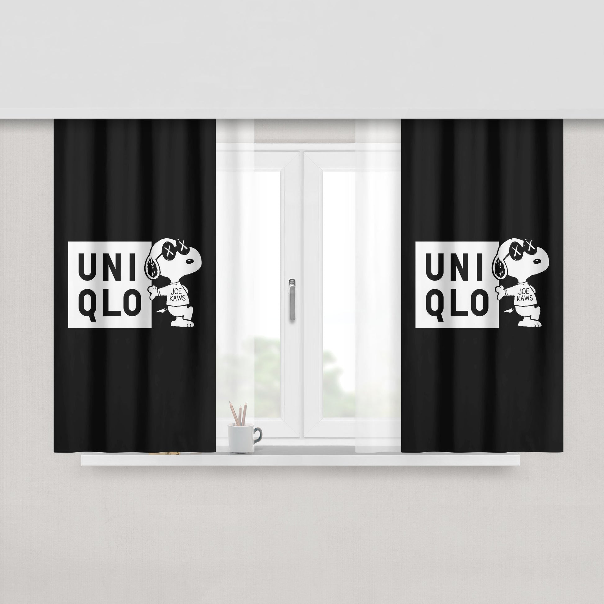 Uniqlo X Snoopy Peach Skin Window Curtains