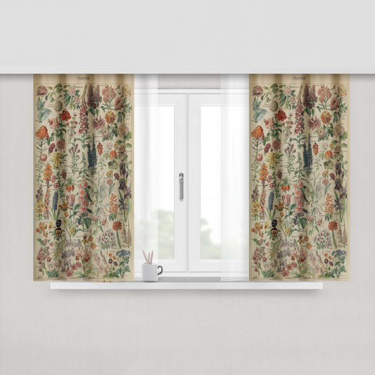 Adolphe Millot'S Flowers Window Curtains