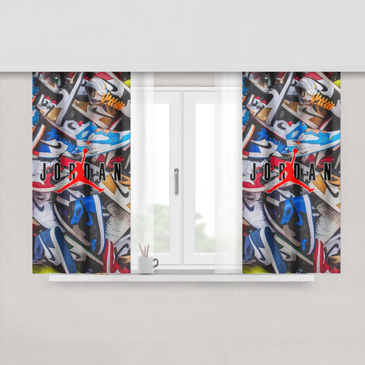 Air Jordan Shoes Pattern Logo Window Curtains