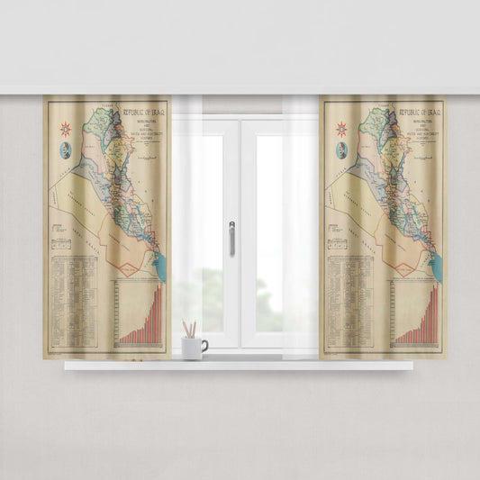 Iraq Map From 1959 Window Curtains
