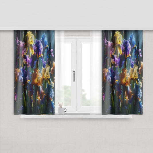 Iris Flowers Window Curtains