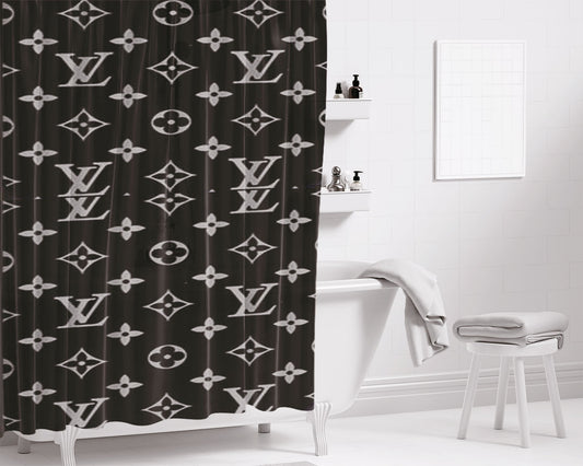 Black Mampa Kobe Real Black Style Bathroom Shower Curtain Fabric Waterproof