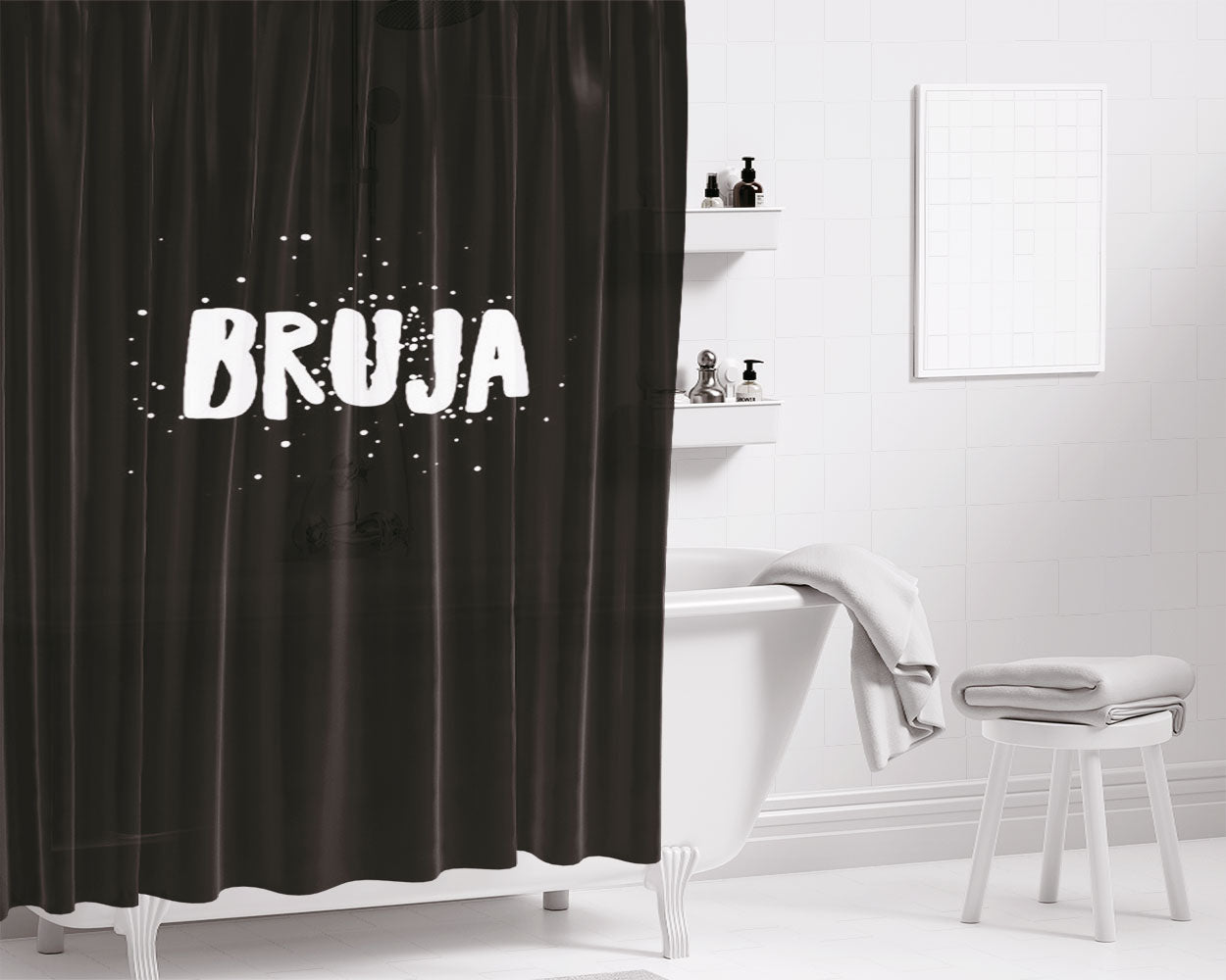 Bruja Witchy Woman Halloween Tumblr Bathroom Shower Curtain Fabric Waterproof | 66 X 72 Inch