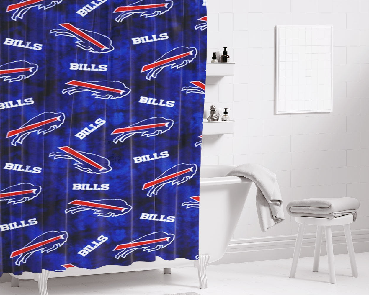 Budweiser Mlb Chicago Cubs Bathroom Shower Curtain Fabric Waterproof | 66 X 72 Inch