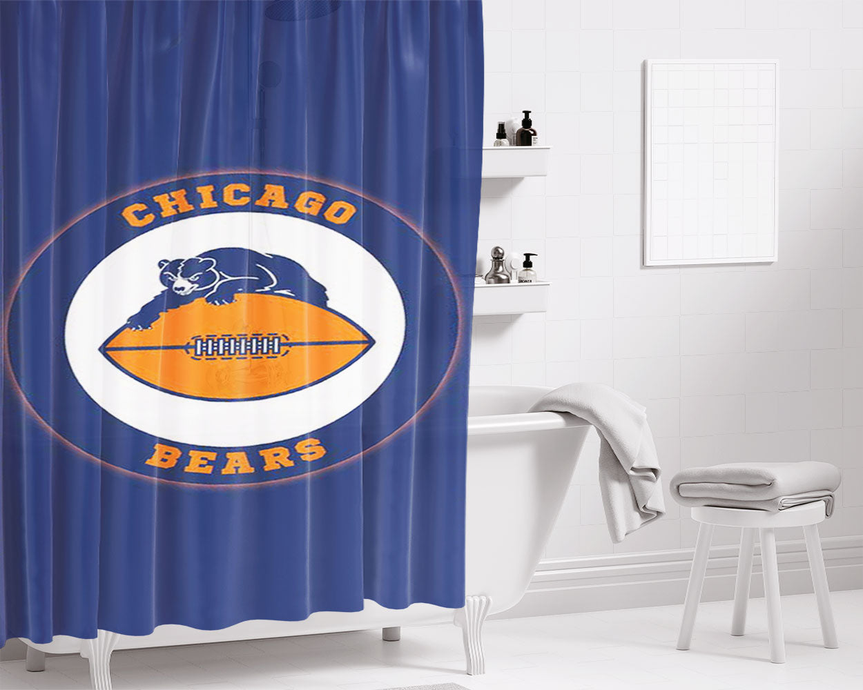 Chicago Cubs 5 Bathroom Shower Curtain Fabric Waterproof | 66 X 72 Inch