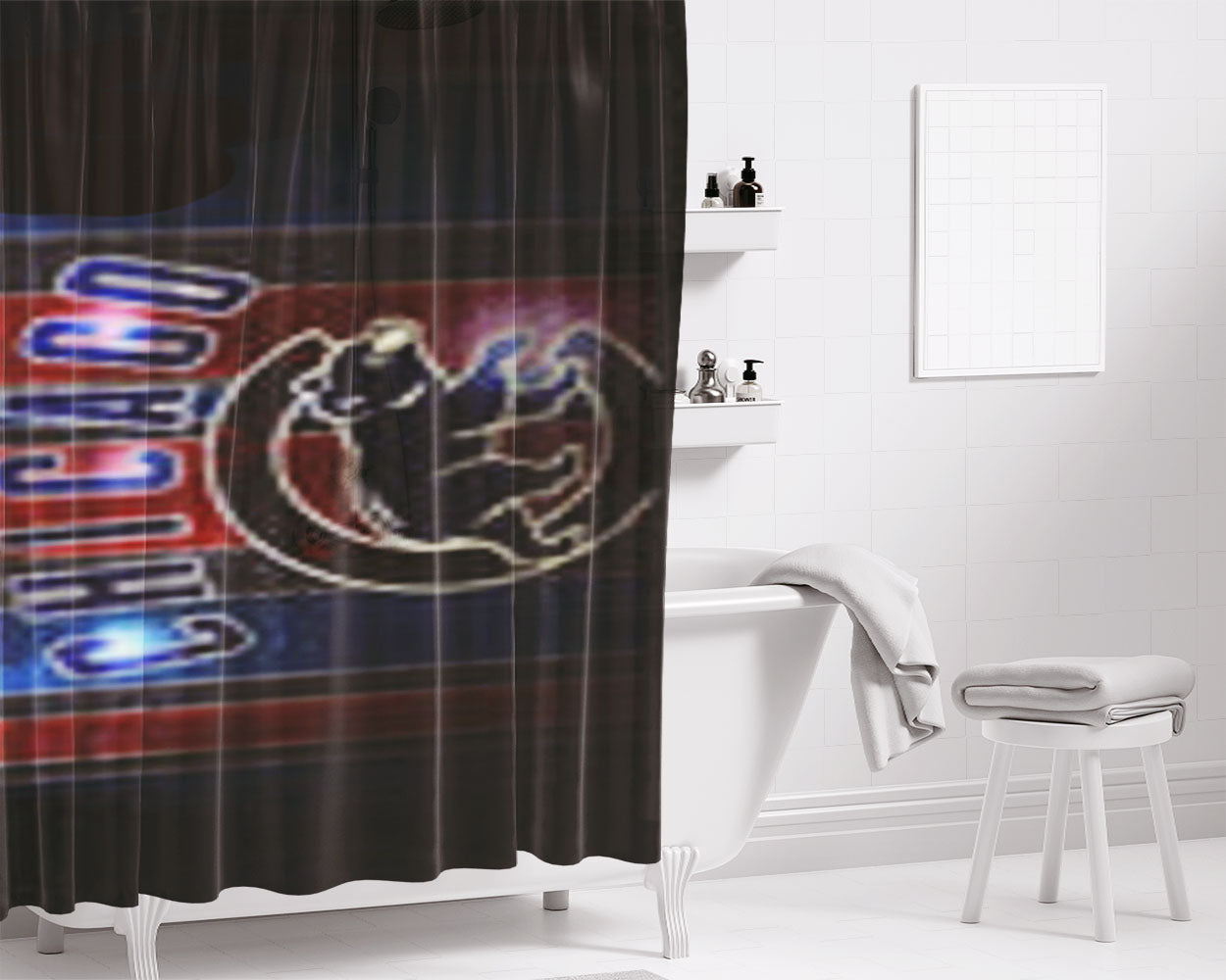 Chicago Cubs 2016 World Series Champions Fly W Win Bathroom Shower Curtain Fabric Waterproof | 66 X 72 Inch
