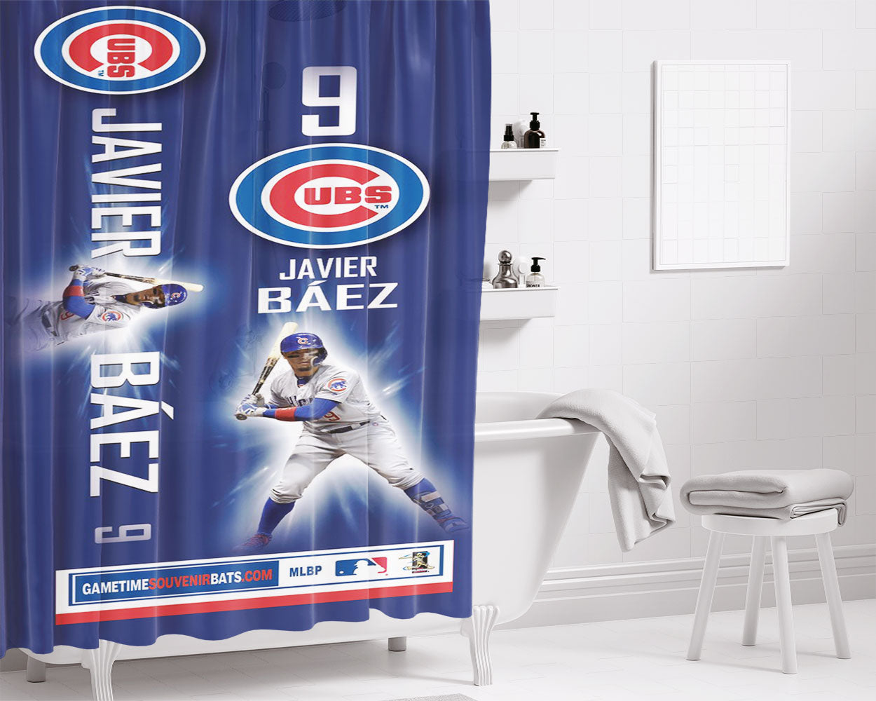 Chicago Cubs Baseball Team Bathroom Shower Curtain Fabric Waterproof | 66 X 72 Inch