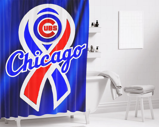 Chicago Cubs Fan Quotes Bathroom Shower Curtain Fabric Waterproof