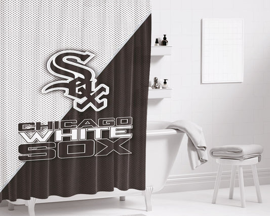 Chicago White Sox Baseball Bathroom Shower Curtain Fabric Waterproof