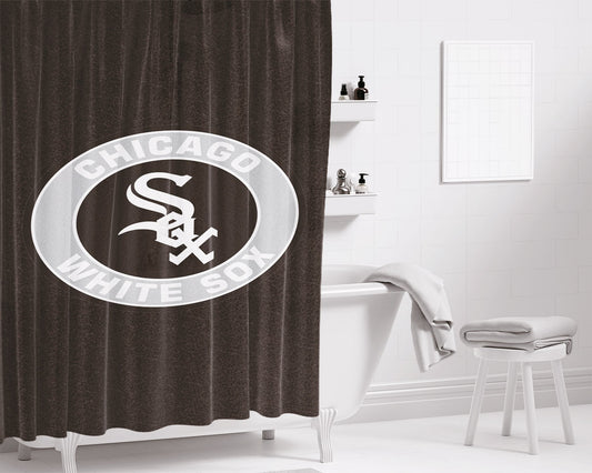 Chicago White Sox Mlb Sport Logo Bathroom Shower Curtain Fabric Waterproof