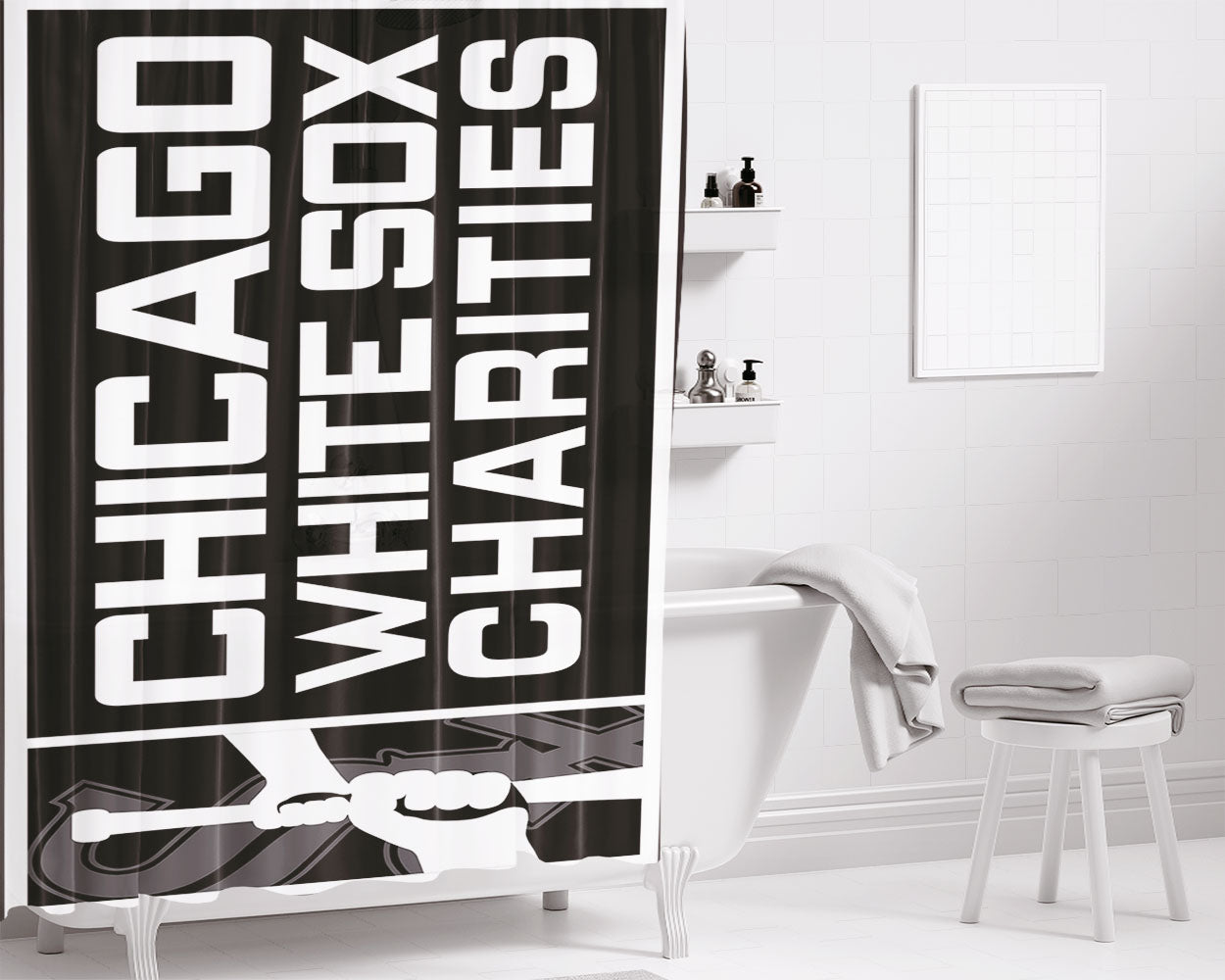 Chicago White Sox Nike Bathroom Shower Curtain Fabric Waterproof | 66 X 72 Inch